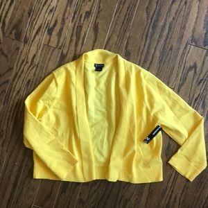 New Directions Yellow Cropped Cadigan